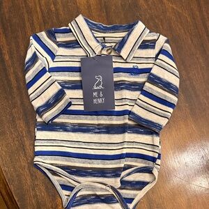 Me & Henry Navy Striped Kids Bodysuit
